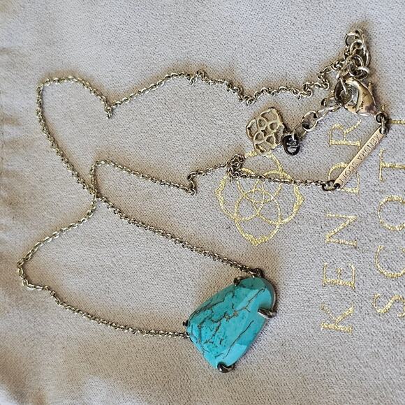 Kendra Scott Rose Isla Veined Turquoise Necklace - Picture 3 of 7